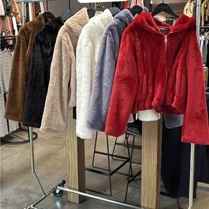 Elegant Red Teddy Jacket